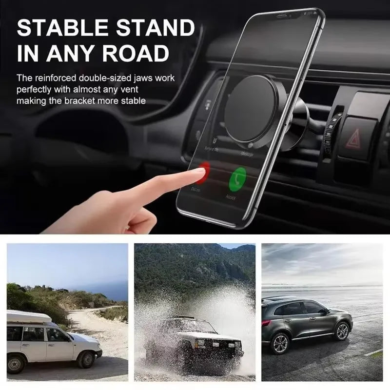 Magnetic Car Phone Holder – Air Vent Clip Mount, 360° Adjustable, Universal Fit