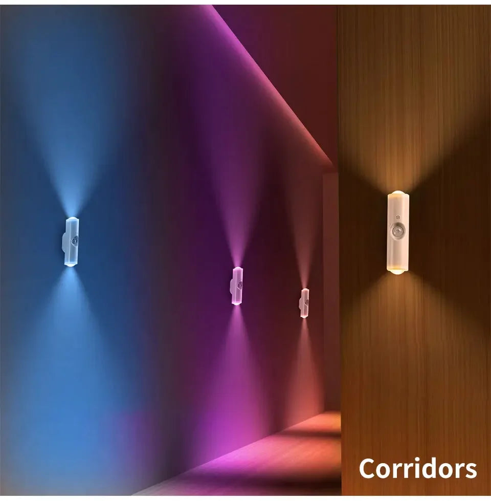 Magnetic LED Night Light – Motion Sensor, 7-Color RGB, USB Rechargeable