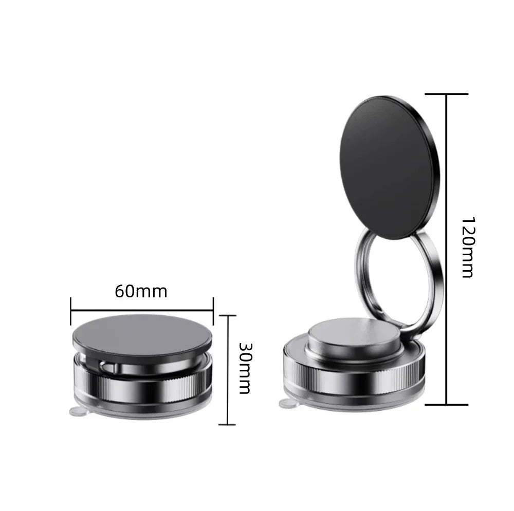 Magnetic Car Phone Holder – Suction Cup Mount, 360° Rotatable & Foldable, Multi-Surface
