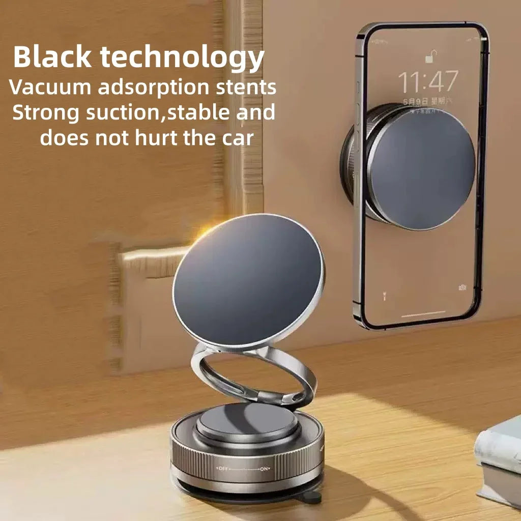 Magnetic Car Phone Holder – Suction Cup Mount, 360° Rotatable & Foldable, Multi-Surface