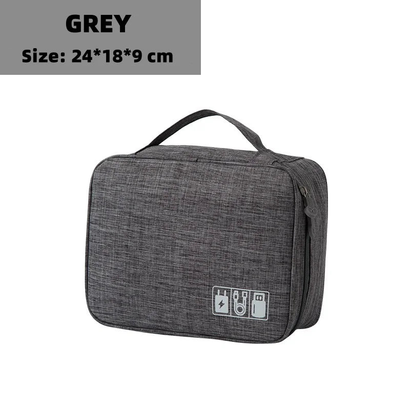 Waterproof Oxford Cable Storage Bag – Portable USB & Charger Travel Organizer