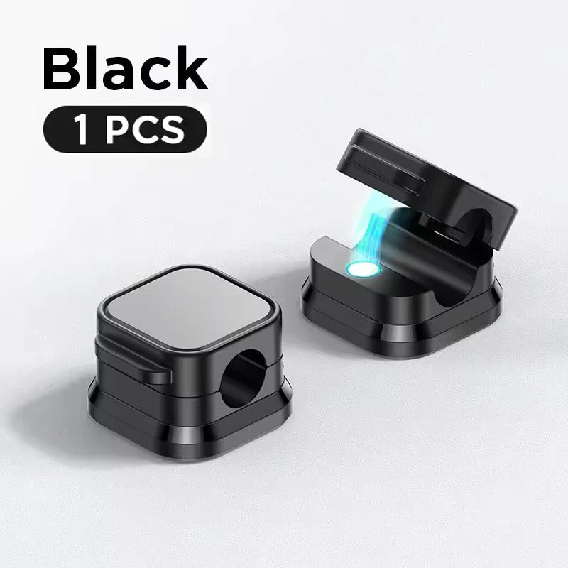 Adhesive Magnetic Cable Clips – Wire & Cord Organizer for Desk, Office & Home