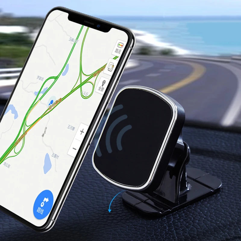 Magnetic Car Phone Mount – Anti-Slip Plate, One-Hand Operation, Universal Vehicle Fit